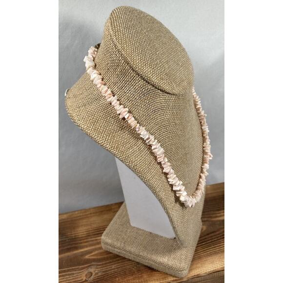 Puka Sea Shell Necklace Surfer Style Beach Hawaiian Light Pink Unisex 18.25” - Picture 4 of 7